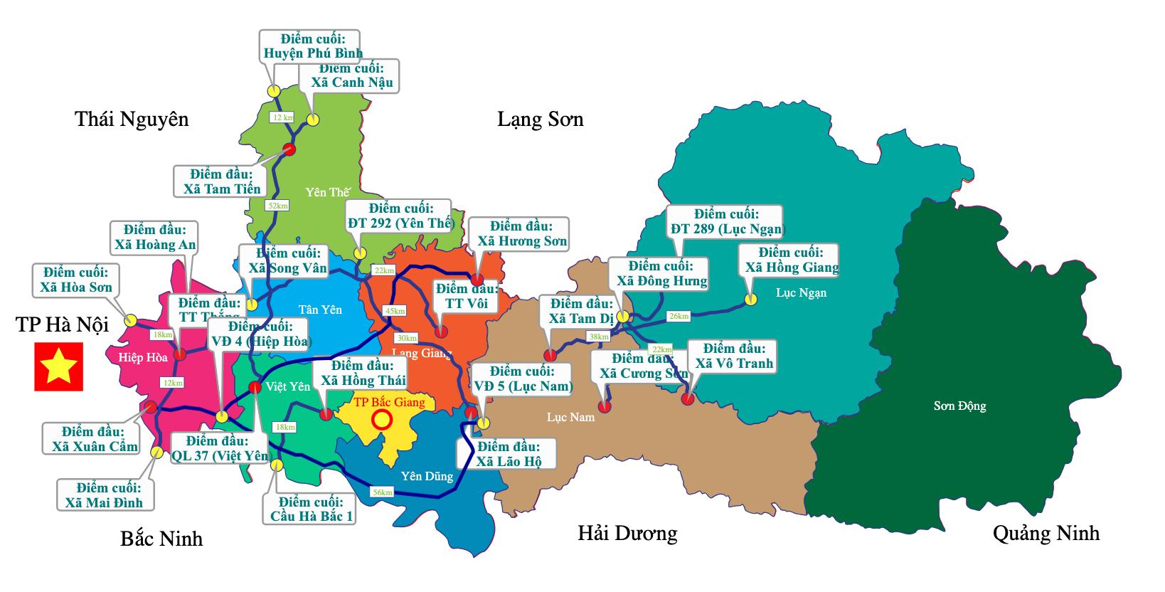 Quy hoạch giao thông chi tiết Bắc Giang